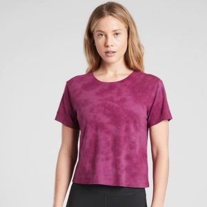 [Size: S] Athleta Organic Daily Crop Tie Dye Tee